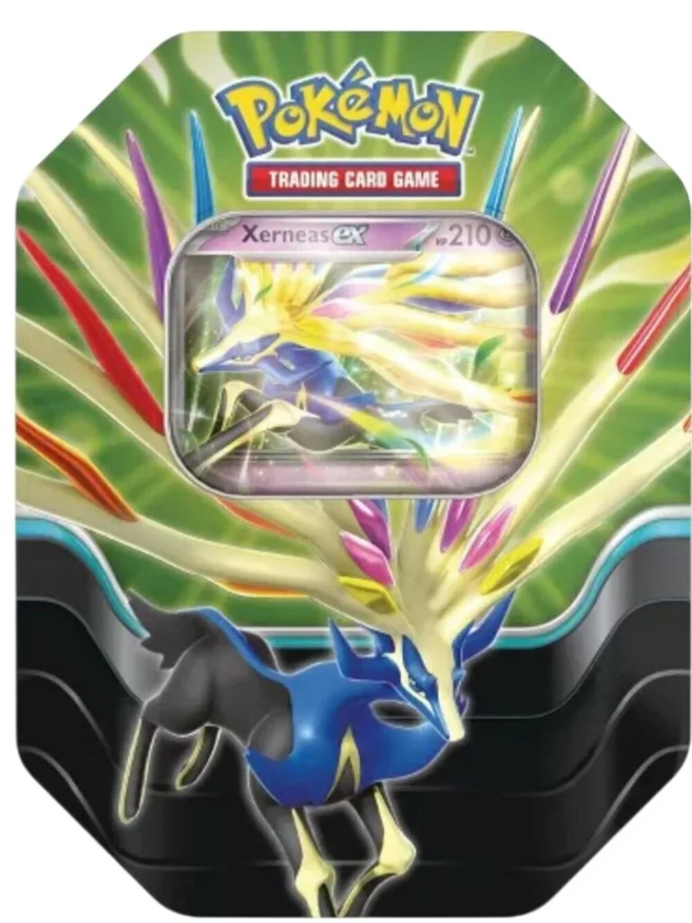 Pokemon TCG Xerneas EX Tin With 4 Booster Packs & Code & 1 Foil Promo card